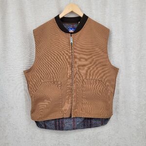 Big Smith Vintage On The Job Canvas Work Wear Vest With Blanket Lining